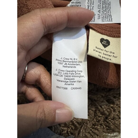 MADEWELL Midi Skirt Women 2 Flounce Hem Cheetah Jacquard Brown ND132 - Picture 7 of 11